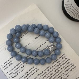 Wholesale 925 Sterling Silver Blue Angel Bead Necklace
