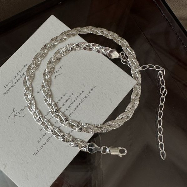 Wholesale 925 Sterling Silver Italian Woven Necklace