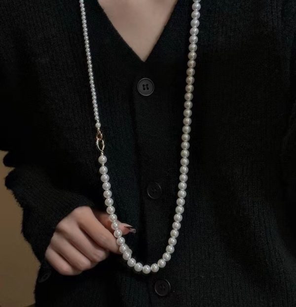 Wholesale 925 Sterling Silver Pearl Sweater Long Necklace - Image 8