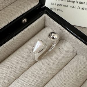 Wholesale 925 Sterling Silver White Shell Ring