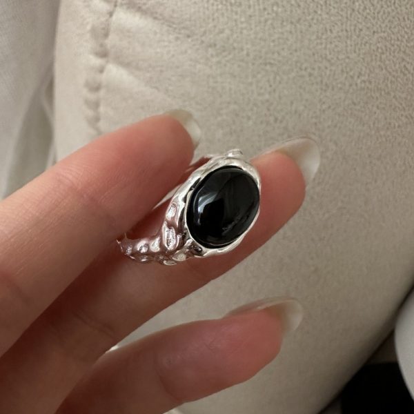 Wholesale 925 Sterling Silver Oval Agate Ring - Image 2