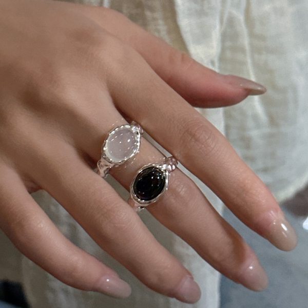 Wholesale 925 Sterling Silver Oval Agate Ring - Image 4