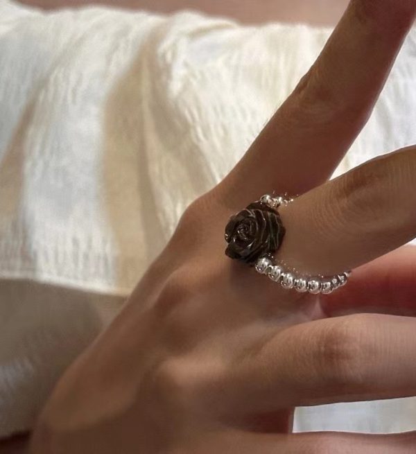 Wholesale 925 Sterling Silver Shell Rose Adjustable Ring - Image 7