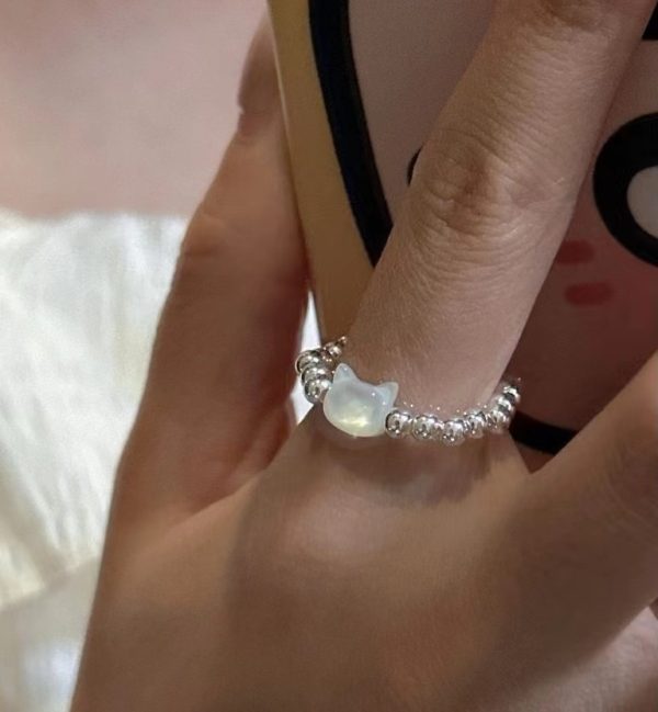 Wholesale 925 Sterling Silver Shell Kitty Adjustable Ring - Image 6