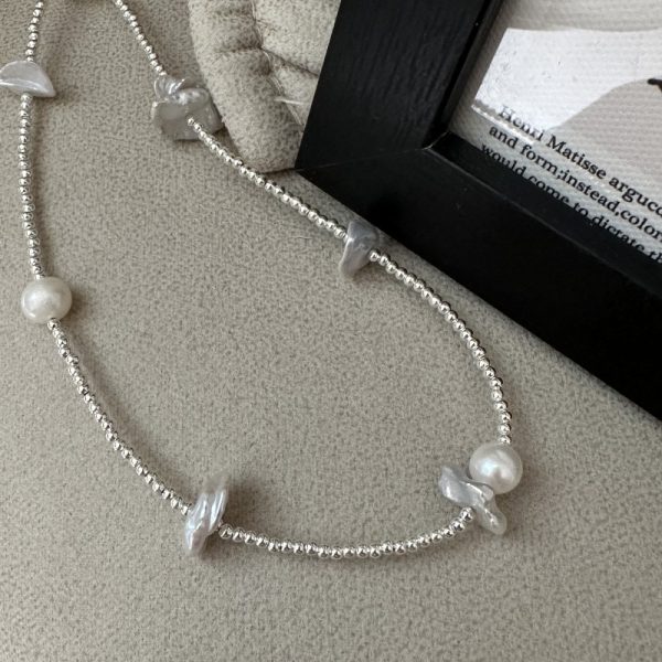 Wholesale 925 Sterling Silver Shell Petal Pearl Necklace - Image 2