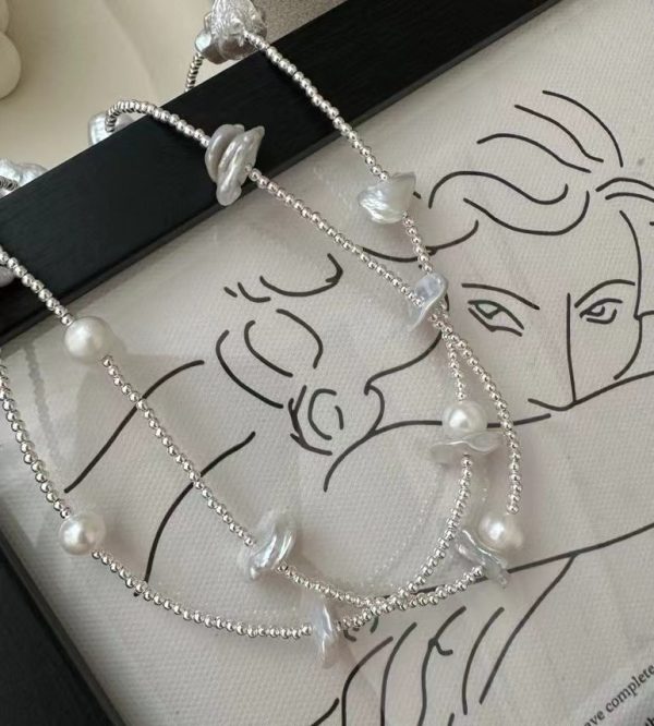 Wholesale 925 Sterling Silver Shell Petal Pearl Necklace - Image 3