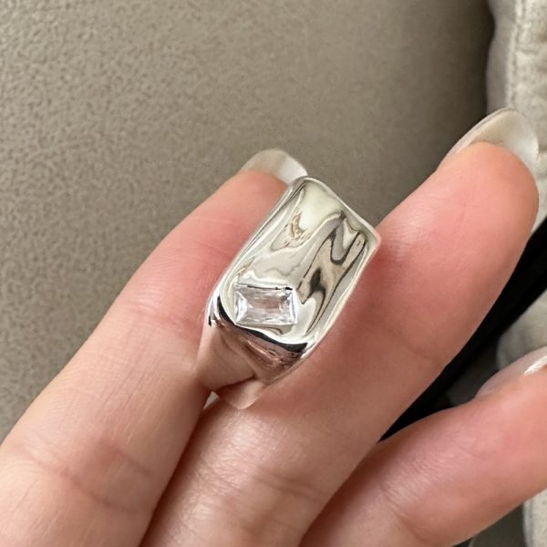 Wholesale 925 Sterling Silver Zircon Square Ring - Image 3