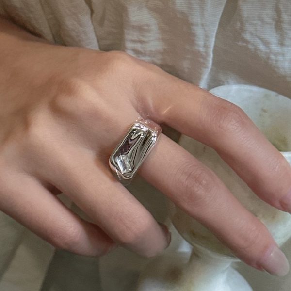Wholesale 925 Sterling Silver Zircon Square Ring - Image 5