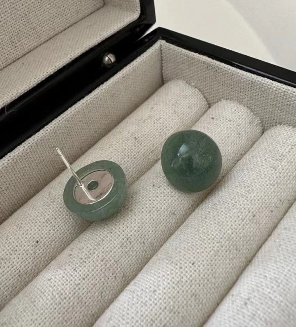 Wholesale 925 Sterling Silver Aventurine Bead Earrings - Image 2