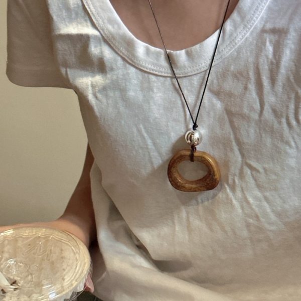 Wholesale 925 Sterling Silver Geometric Natural Stone Necklace - Image 5