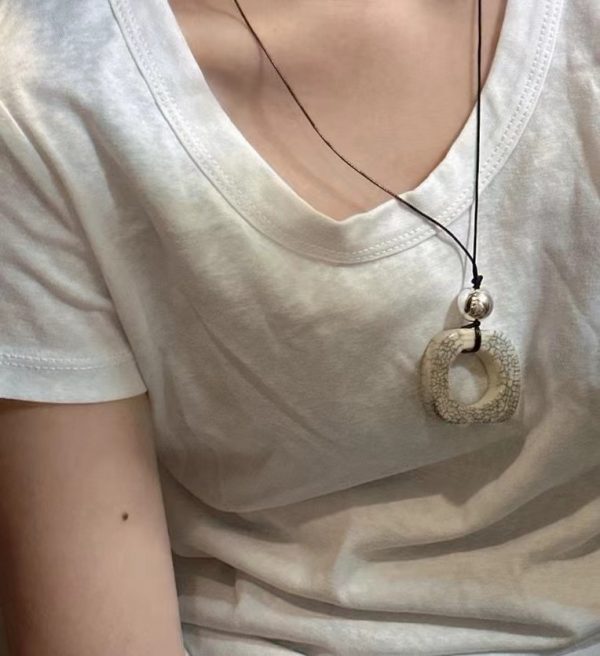 Wholesale 925 Sterling Silver Geometric Natural Stone Necklace - Image 7