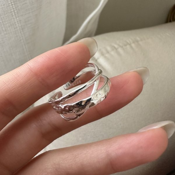Wholesale 925 Sterling Silver Textured Cross Ring