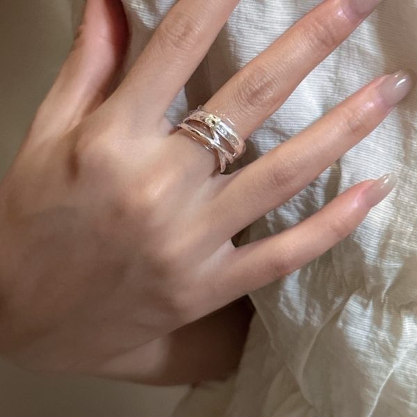 Wholesale 925 Sterling Silver Textured Cross Ring - Image 4