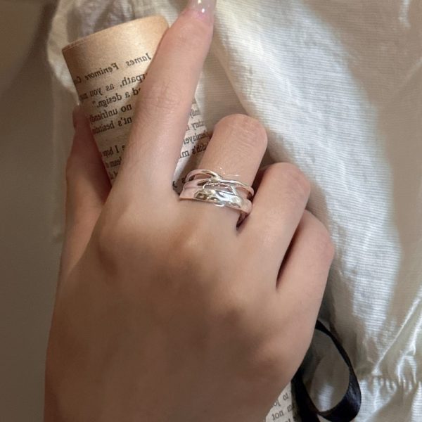 Wholesale 925 Sterling Silver Textured Cross Ring - Image 5