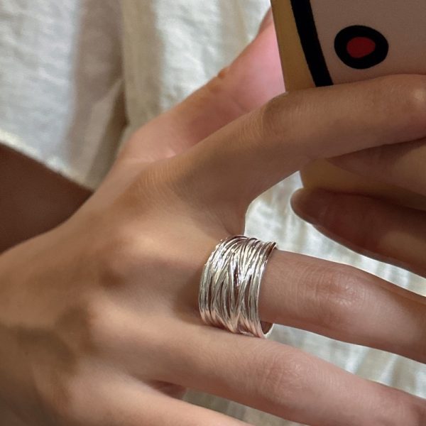 Wholesale 925 Sterling Silver Multi-Line Ring - Image 5