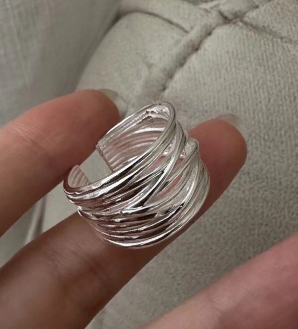 Wholesale 925 Sterling Silver Multi-Line Ring