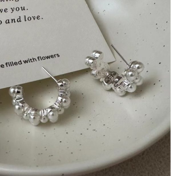 Wholesale 925 Sterling Silver White Shell Pearl Earrings - Image 2