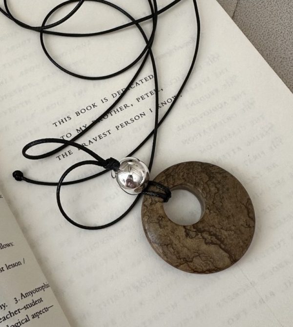 Wholesale 925 Sterling Silver Natural Stone Cord Necklace