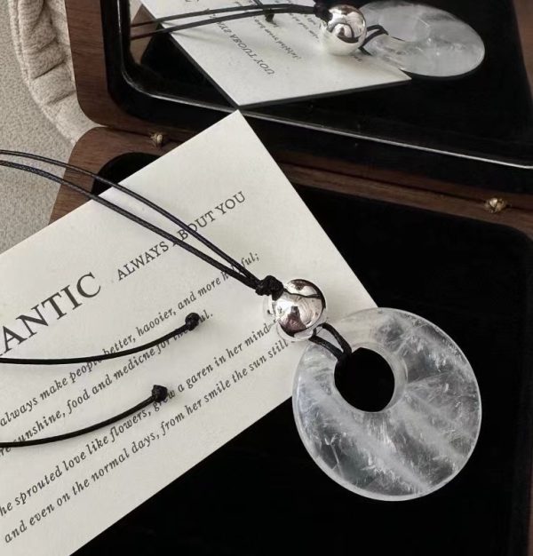 Wholesale 925 Sterling Silver White Crystal Cord Necklace