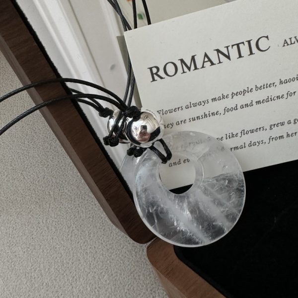 Wholesale 925 Sterling Silver White Crystal Cord Necklace - Image 2