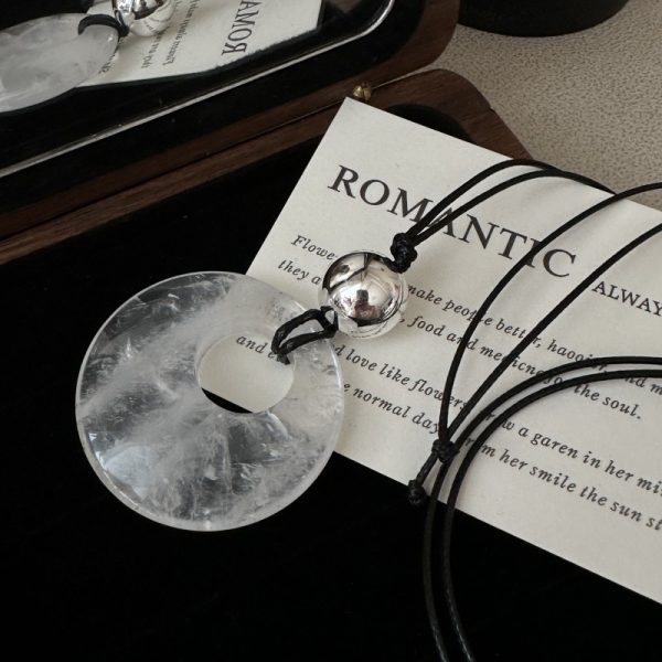 Wholesale 925 Sterling Silver White Crystal Cord Necklace - Image 3