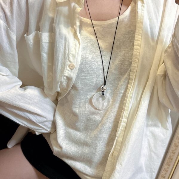 Wholesale 925 Sterling Silver White Crystal Cord Necklace - Image 5