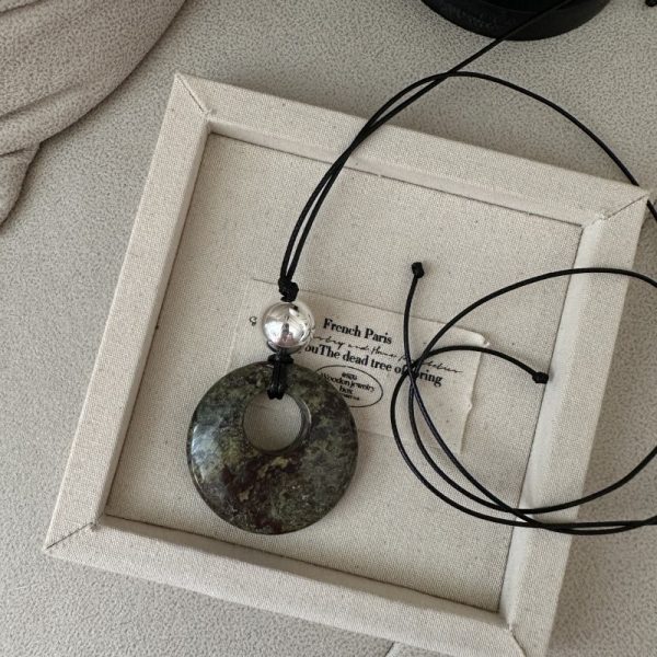 Wholesale 925 Sterling Silver Natural Stone Cord Necklace - Image 2