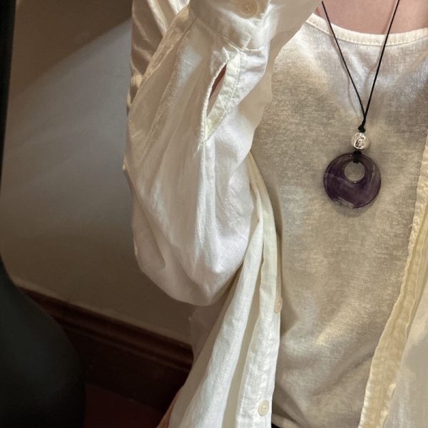 Wholesale 925 Sterling Silver Purple Natural Stone Necklace - Image 4