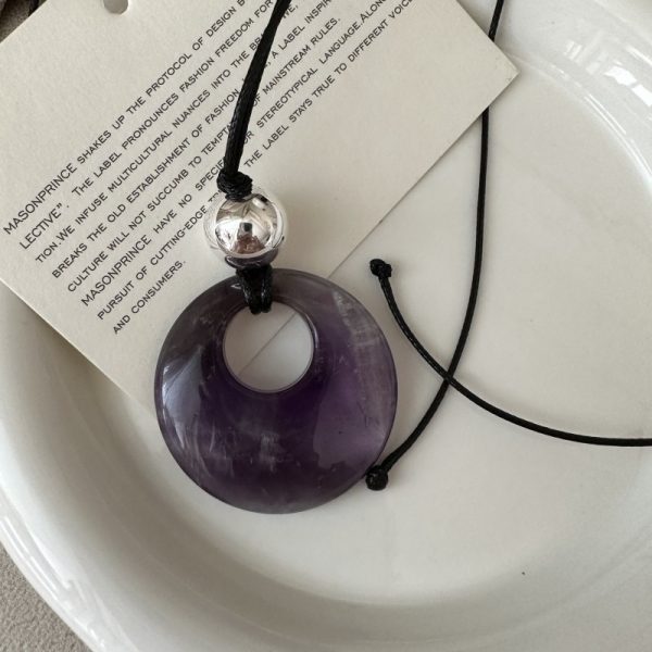 Wholesale 925 Sterling Silver Purple Natural Stone Necklace - Image 2