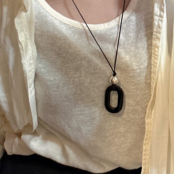 Wholesale 925 Sterling Silver Black Natural Stone Necklace - Image 5