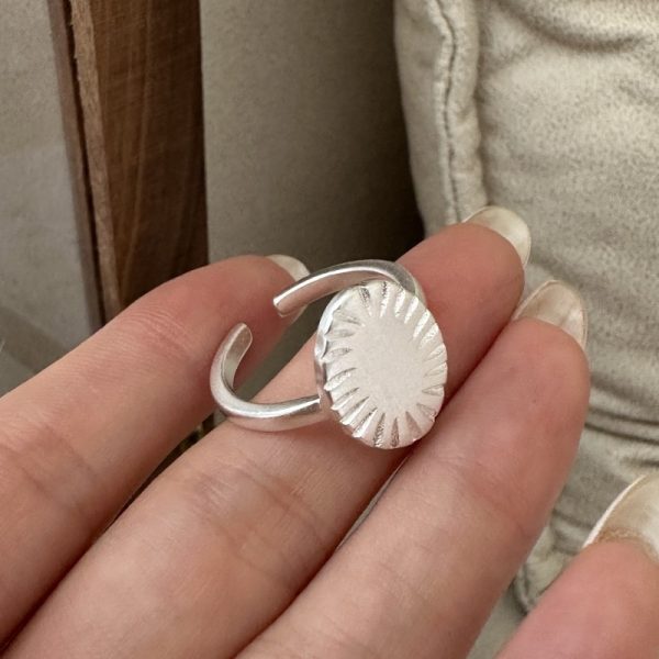 Wholesale 925 Sterling Silver Frosted Oval Ring & Earrings - Image 2