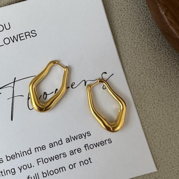 Wholesale 925 Sterling Silver Matte Irregular Earrings - Image 3