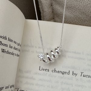 Wholesale 925 Sterling Silver Spring Zircon Necklace