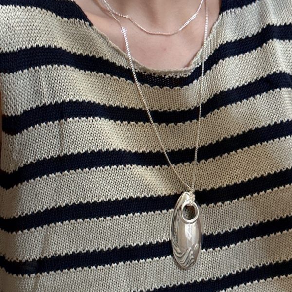 Wholesale 925 Sterling Silver Long Oval Necklace - Image 6