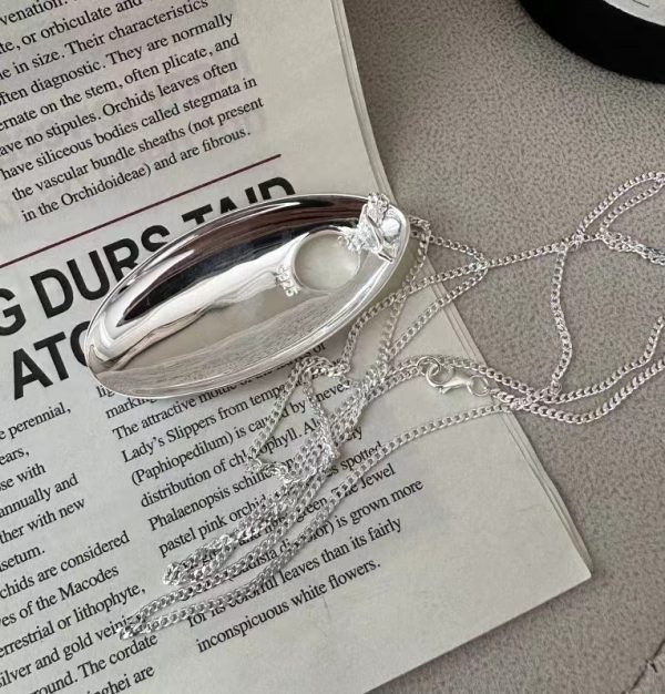 Wholesale 925 Sterling Silver Long Oval Necklace - Image 3
