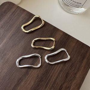 Wholesale 925 Sterling Silver Glossy Irregular Earrings In Gold & In Silver