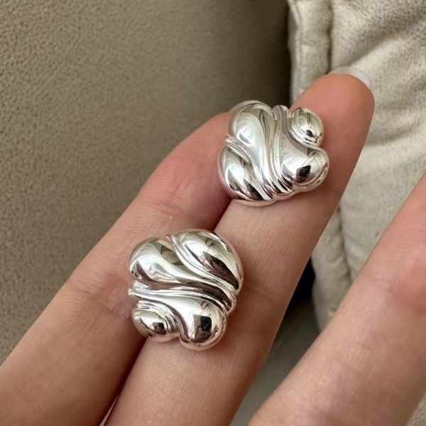 Wholesale 925 Sterling Silver Irregular Chunky Stud Earrings - Image 3