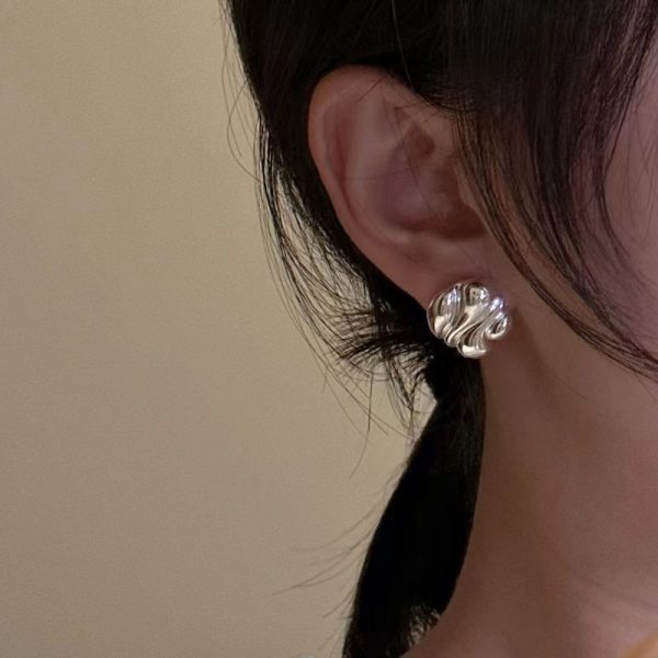 Wholesale 925 Sterling Silver Irregular Chunky Stud Earrings - Image 6