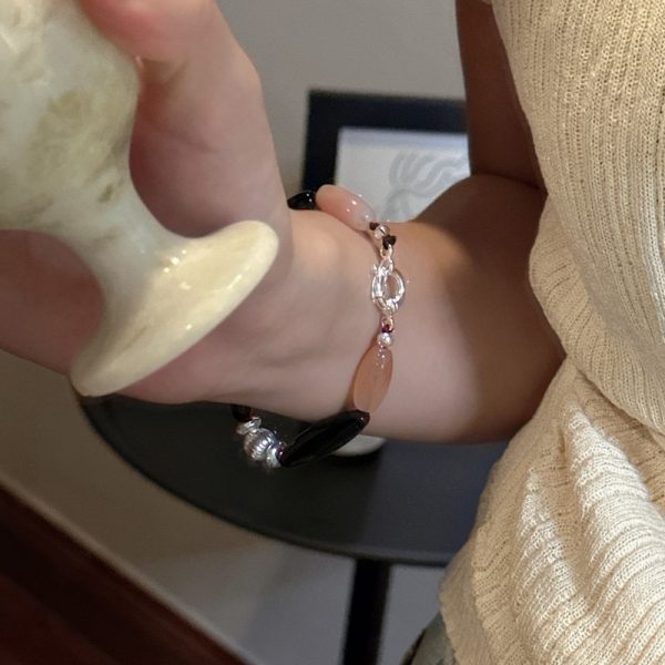 Wholesale 925 Sterling Silver Natural Stone Black Agate Bracelet - Image 6
