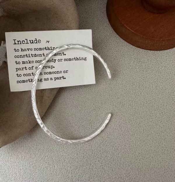 Wholesale 925 Sterling Silver Textured Bangle - Image 2
