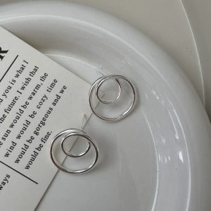 Wholesale 925 Sterling Silver Double Hoop Earrings