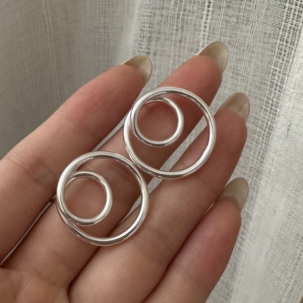 Wholesale 925 Sterling Silver Double Hoop Earrings - Image 2