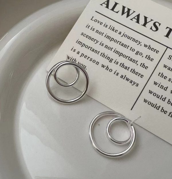 Wholesale 925 Sterling Silver Double Hoop Earrings - Image 3