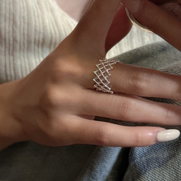 Wholesale 925 Sterling Silver Mesh Ring - Image 5
