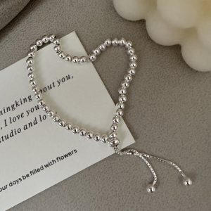 Wholesale 925 Sterling Silver Adjustable Bead Bracelet