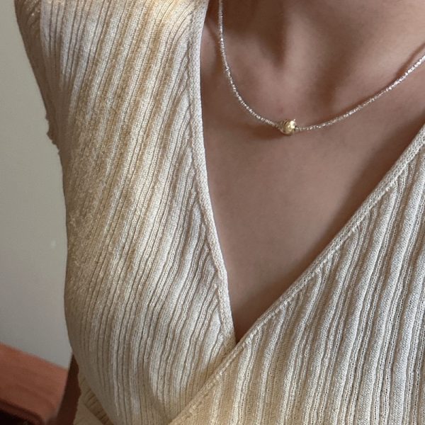 Wholesale 925 Sterling Silver With Gold Cat-eye Necklace - Image 4