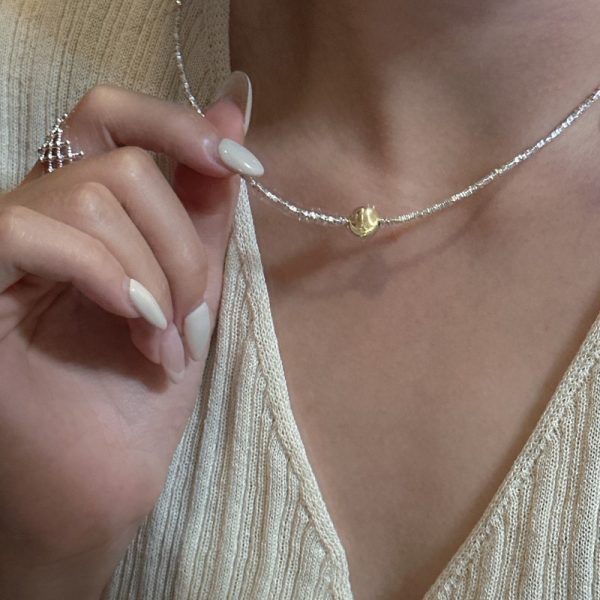 Wholesale 925 Sterling Silver With Gold Cat-eye Necklace - Image 6