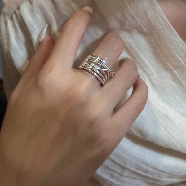 Wholesale 925 Sterling Silver Chunky Lines Ring - Image 5