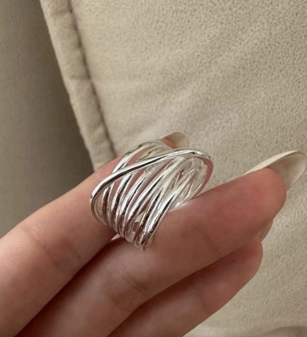 Wholesale 925 Sterling Silver Chunky Lines Ring - Image 3