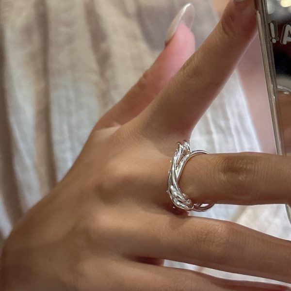 Wholesale 925 Sterling Silver Cross Line Ring - Image 5